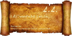 Lövenfeld Leila névjegykártya